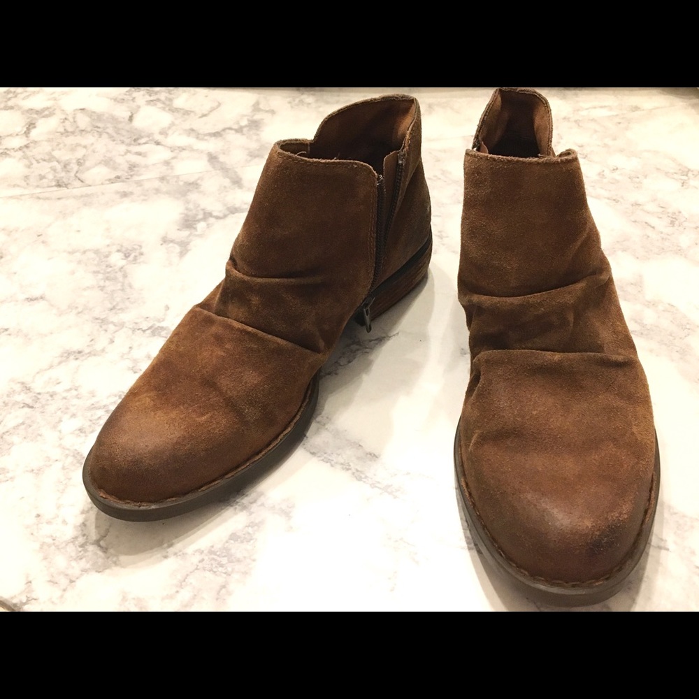Born Distressed Brown Leather Boho Ankle Boots